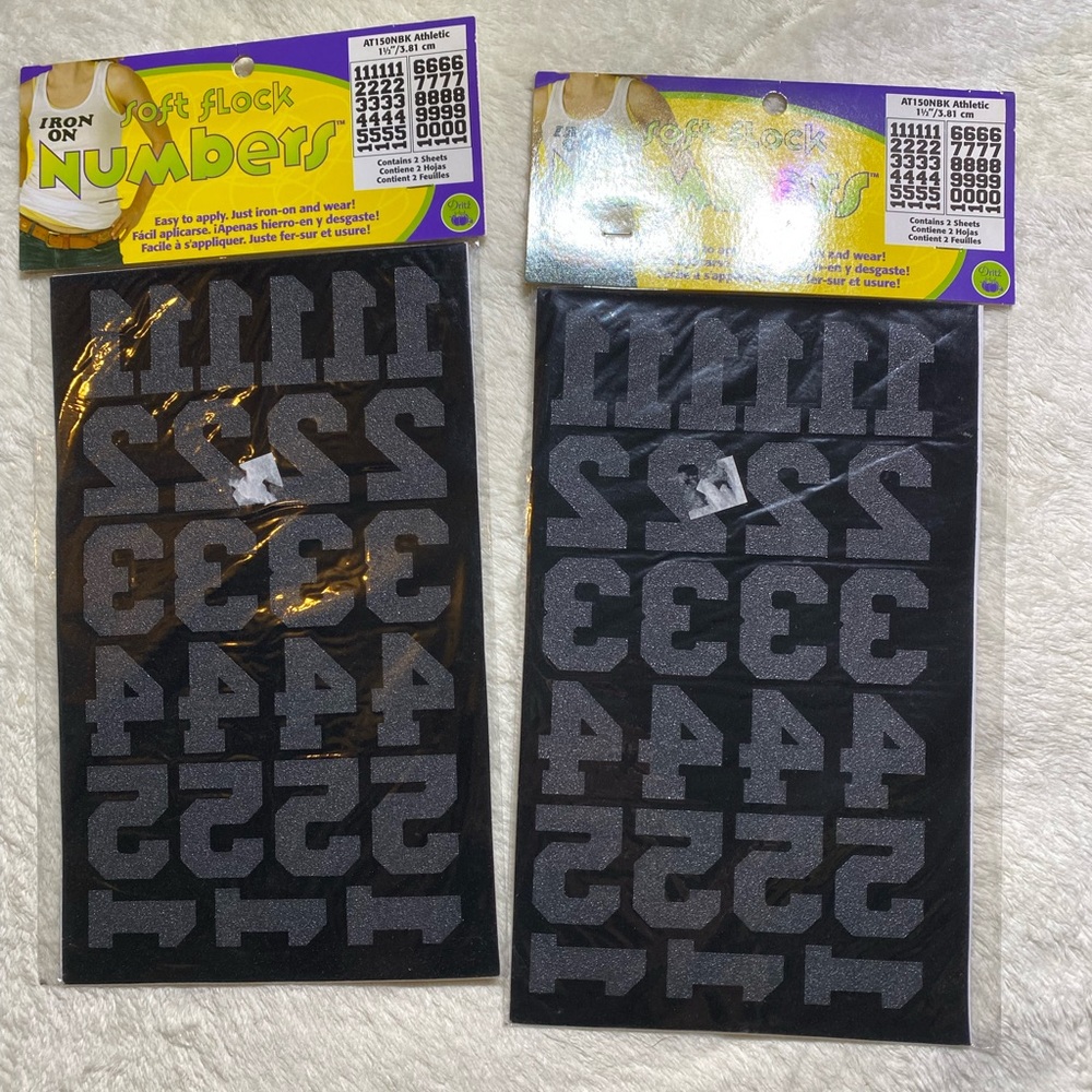 iron on numbers NEW | patches craft DIY t shirts multiple sheets